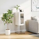 VidaXL Príborník Biela 36x39x107 cm Oceľ valcovaná za studena – Obrázok 3