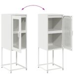 VidaXL Príborník Biela 36x39x107 cm Oceľ valcovaná za studena – Obrázok 10