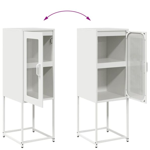 VidaXL Príborník Biela 36x39x107 cm Oceľ valcovaná za studena – Obrázok 10