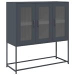 vidaXL Komoda antracitová 100,5x39x107 cm oceľ valcovaná za studena – Obrázok 2