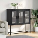vidaXL Komoda antracitová 100,5x39x107 cm oceľ valcovaná za studena – Obrázok 4