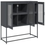 vidaXL Komoda antracitová 100,5x39x107 cm oceľ valcovaná za studena – Obrázok 6