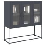 vidaXL Komoda antracitová 100,5x39x107 cm oceľ valcovaná za studena