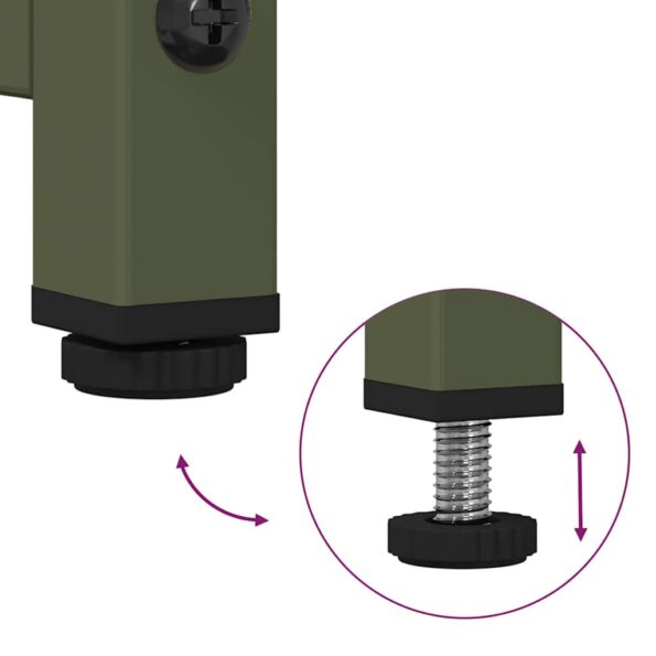 vidaXL Komoda olivovozelená 100,5x39x107 cm oceľ valcovaná za studena – Obrázok 9