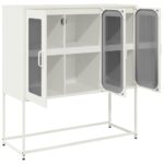 vidaXL Komoda biela 100,5x39x107 cm oceľ valcovaná za studena – Obrázok 6