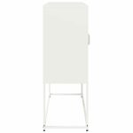 vidaXL Komoda biela 100,5x39x107 cm oceľ valcovaná za studena – Obrázok 7