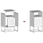 vidaXL Nočná skrinka Čierna 36x39x78 cm Oceľ valcovaná za studena – Obrázok 12
