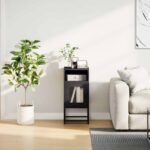 vidaXL Nočná skrinka Čierna 36x39x78 cm Oceľ valcovaná za studena – Obrázok 4