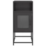 vidaXL Nočná skrinka Čierna 36x39x78 cm Oceľ valcovaná za studena – Obrázok 6