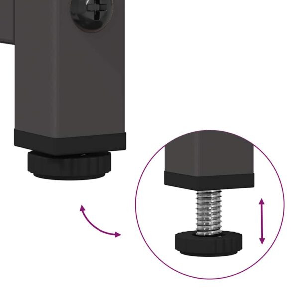 vidaXL Nočná skrinka Čierna 36x39x78 cm Oceľ valcovaná za studena – Obrázok 9