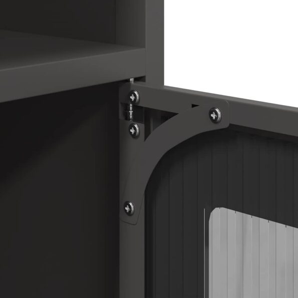 vidaXL Nočná skrinka Čierna 36x39x78 cm Oceľ valcovaná za studena – Obrázok 11