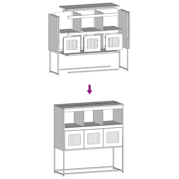 vidaXL Komoda čierna 100,5x39x107 cm oceľ valcovaná za studena – Obrázok 12