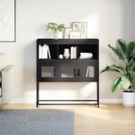 vidaXL Komoda čierna 100,5x39x107 cm oceľ valcovaná za studena – Obrázok 4