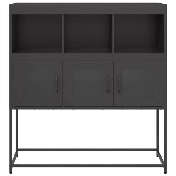 vidaXL Komoda čierna 100,5x39x107 cm oceľ valcovaná za studena – Obrázok 5