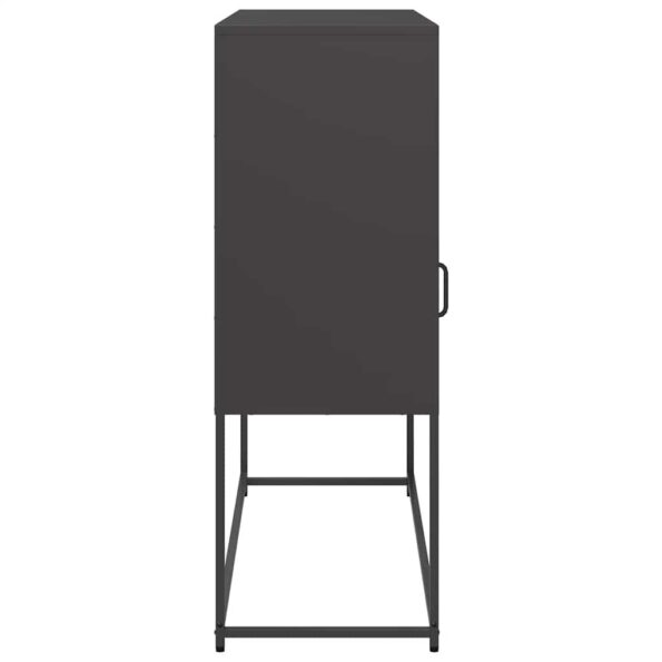 vidaXL Komoda čierna 100,5x39x107 cm oceľ valcovaná za studena – Obrázok 7