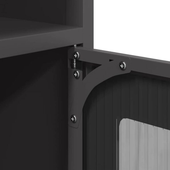 vidaXL Komoda čierna 100,5x39x107 cm oceľ valcovaná za studena – Obrázok 11