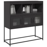 vidaXL Komoda čierna 100,5x39x107 cm oceľ valcovaná za studena