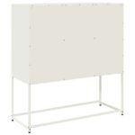 vidaXL Komoda biela 100,5x39x107 cm oceľ valcovaná za studena – Obrázok 8