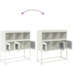 vidaXL Komoda biela 100,5x39x107 cm oceľ valcovaná za studena – Obrázok 10