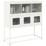 vidaXL Komoda biela 100,5x39x107 cm oceľ valcovaná za studena