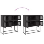 vidaXL Komoda čierna 100,5x39x107 cm oceľ valcovaná za studena – Obrázok 10
