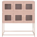 vidaXL Komoda ružová 100,5x39x107 cm oceľ valcovaná za studena – Obrázok 5