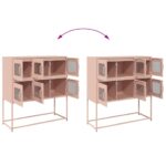 vidaXL Komoda ružová 100,5x39x107 cm oceľ valcovaná za studena – Obrázok 10
