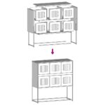vidaXL Komoda biela 100,5x39x107 cm oceľ valcovaná za studena – Obrázok 12