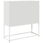 vidaXL Komoda biela 100,5x39x107 cm oceľ valcovaná za studena – Obrázok 8