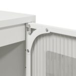 vidaXL Komoda biela 100,5x39x107 cm oceľ valcovaná za studena – Obrázok 11