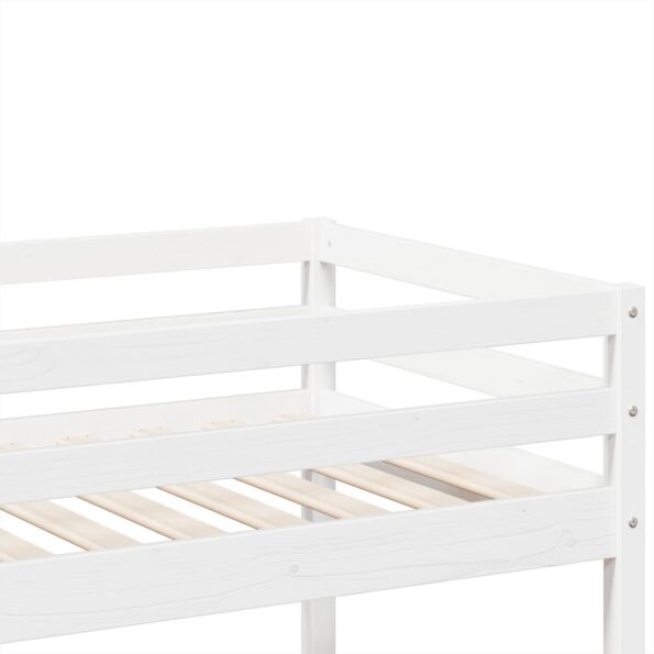 vidaXL Poschodová posteľ biela 90x200 cm borovicový masív – Obrázok 8