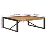 vidaXL konferenčný stolík 100x100x35 cm masívne hrubé drevo mango – Obrázok 9