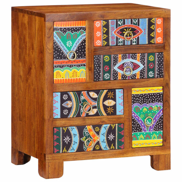 VidaXL Príborník Viacfarebný 50x35x60 Akáciové masívne drevo – Obrázok 2