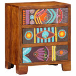 VidaXL Príborník Viacfarebný 50x35x60 Akáciové masívne drevo – Obrázok 2