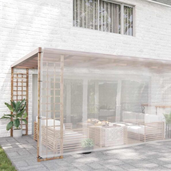 vidaXL Priehľadná plachta s okami 6x12 m Polyetylén – Obrázok 2