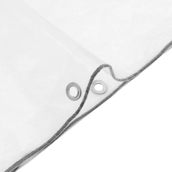 vidaXL Priehľadná plachta s okami 6x12 m Polyetylén – Obrázok 8
