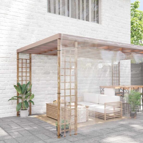 vidaXL Priehľadná plachta s okami 8x8 m PVC – Obrázok 2