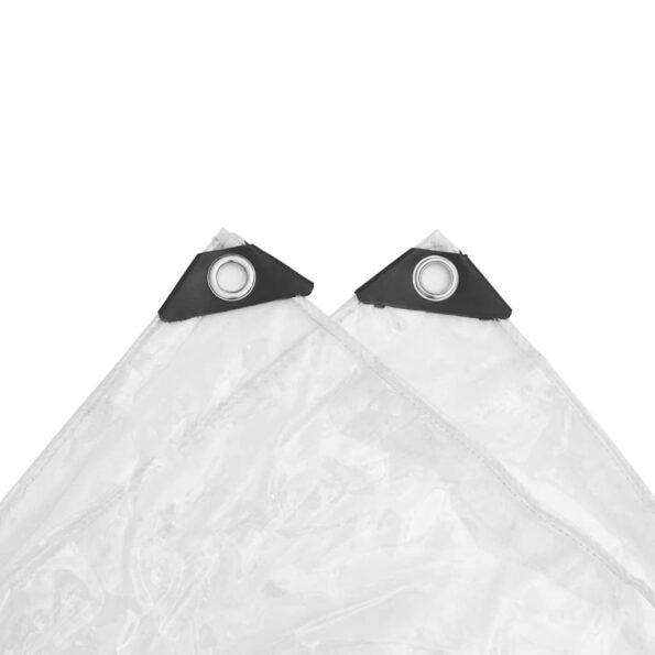 vidaXL Priehľadná plachta s okami 8x8 m PVC – Obrázok 6