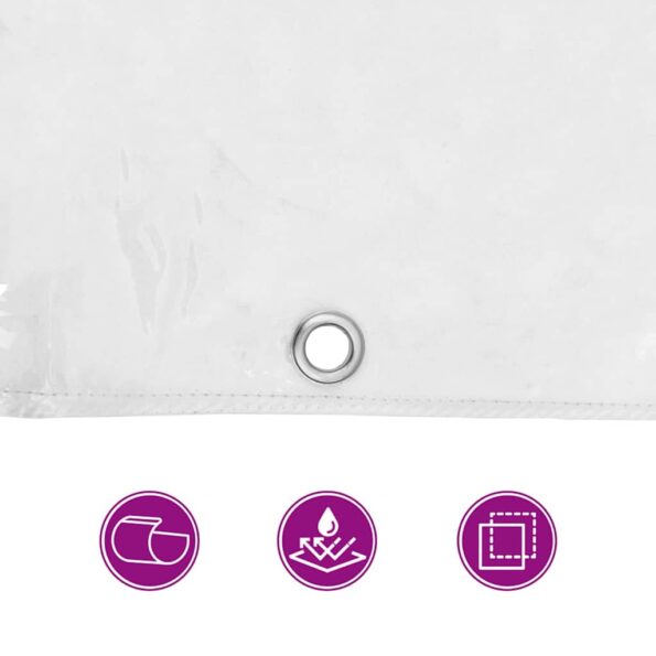 vidaXL Priehľadná plachta s okami 8x8 m PVC – Obrázok 9