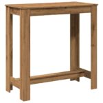 vidaXL Barový stôl dub artisan 102x50x103,5 cm kompozitné drevo – Obrázok 2