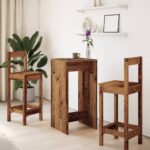 vidaXL Barový stôl staré drevo 51x50x103,5 cm kompozitné drevo – Obrázok 3