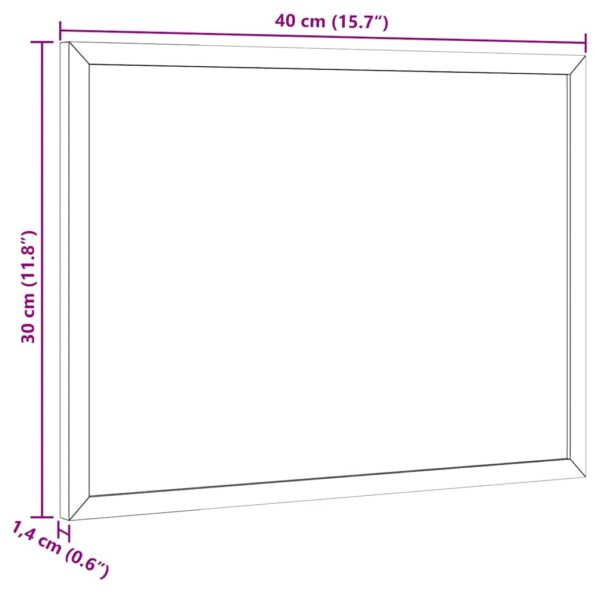 vidaXL Tabuľa s rámom z masívneho borovicového dreva čierna 40x30 cm – Obrázok 7