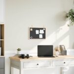 vidaXL Tabuľa s rámom z masívneho borovicového dreva čierna 40x30 cm