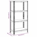 vidaXL Regál so 4 policami, modrý, oceľ a kompozitné drevo – Obrázok 12