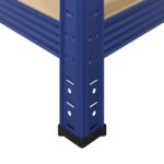 vidaXL Regál so 4 policami, modrý, oceľ a kompozitné drevo – Obrázok 11