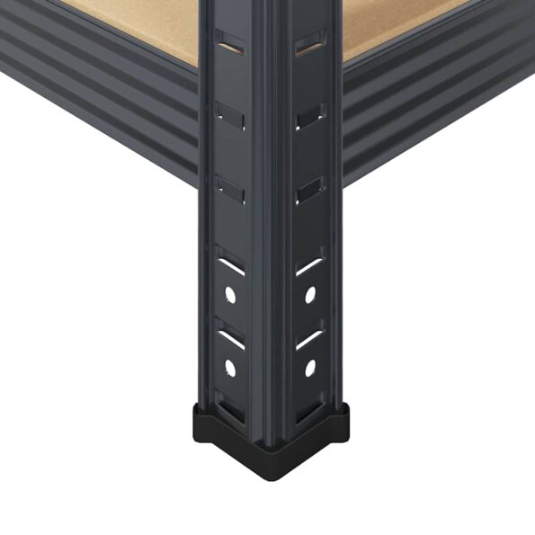 vidaXL 5vrstvové úložné police 2ks antracitové oceľ a spracované drevo – Obrázok 9