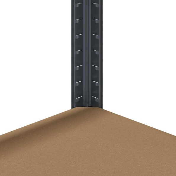 vidaXL 5vrstvové úložné police 2ks antracitové oceľ a spracované drevo – Obrázok 10