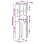 vidaXL kúpeľňová skrinka "BODO" biela a hnedá 44x30x160 cm – Obrázok 8