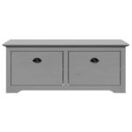 vidaXL Lavica do predsiene BODO sivá 114x40x45 cm – Obrázok 4