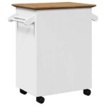 vidaXL Kuchynský vozík "BODO" Bielo-hnedý 72x45x80 cm – Obrázok 7